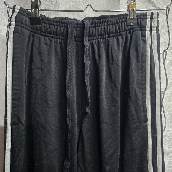 adidas Pants - Adidas Black Track Pants with White Stripes